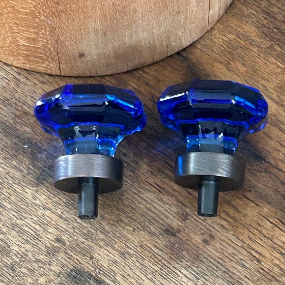 Cobalt Blue Glass Knobs - 1 Pair - Picture 11 of 12